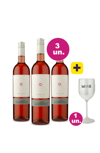Kit 3 - Finca La Daniela Malbec Rosé + Taça Acrílico Vinho Grátis