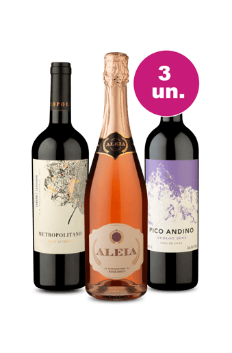 Kit 3 por 99 - Espumante Aleia e Tintos Chilenos