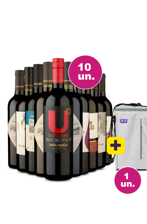 Kit 10 - Tintos por 35,90 a garrafa + Bolsa Térmica para 3 garrafas Grátis - Exclusivo We