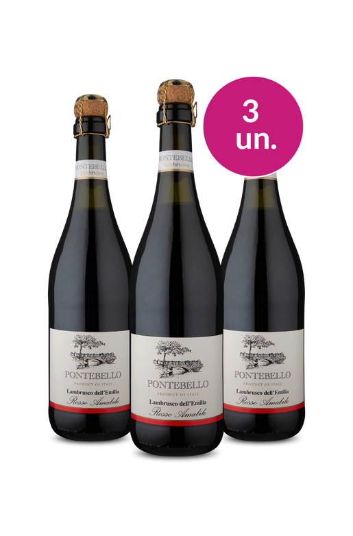 Kit 3 - Frisante Pontebello Lambrusco por R$99 - Oferta Absurda