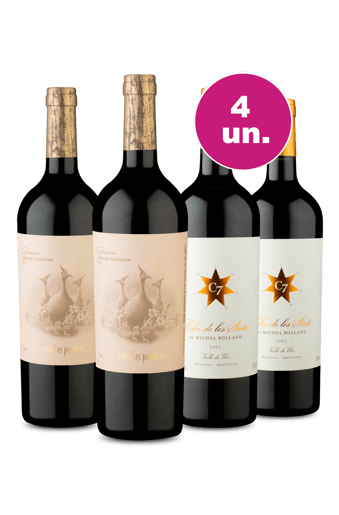 Kit 4 - Encontro de Campeões: Las Perdices Cabernet e Clos de Los Siete