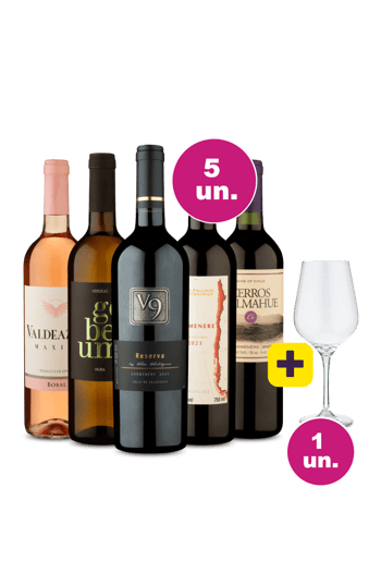 Kit 5 - Celebração + Taça de Cristal Grátis - R$32,90 por Garrafa