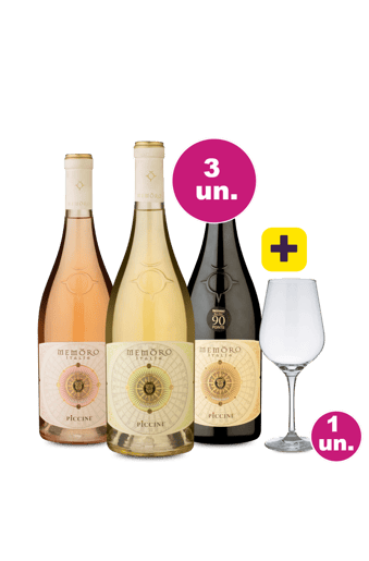 Kit 3 - Degustação Piccini Memoro + Taça de Cristal Grátis - Exclusivo WE