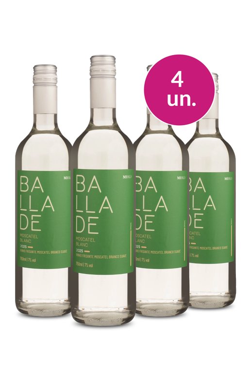 Kit 4 - Frisante Ballade Moscatel Branco Suave 2026 - Exclusivo We