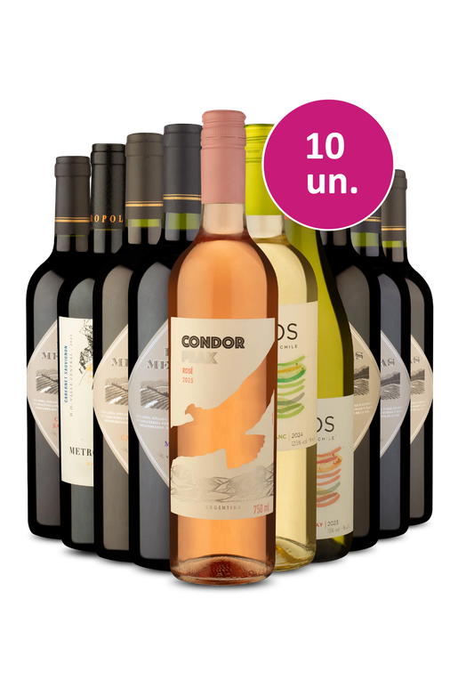 Kit 10 - Vinhos Mistos por 23,90 a garrafa - Exclusivo We