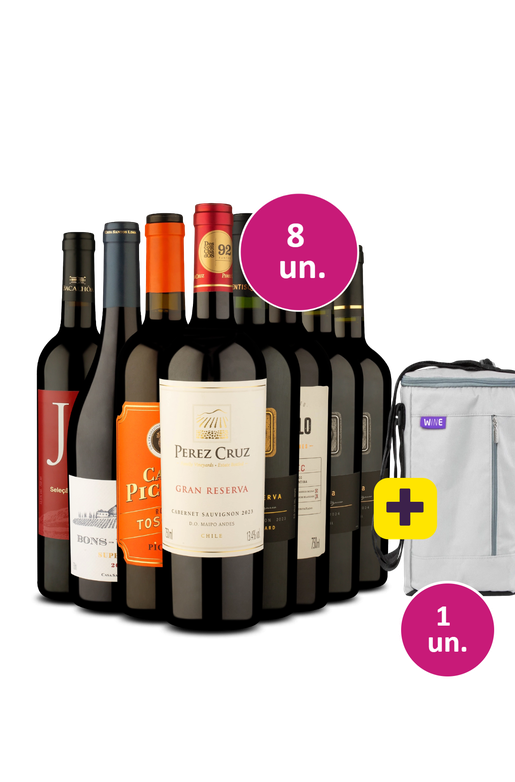 Kit 8 - Tintos Superiores + Bolsa p/ 3 garrafas Grátis - Exclusivo We