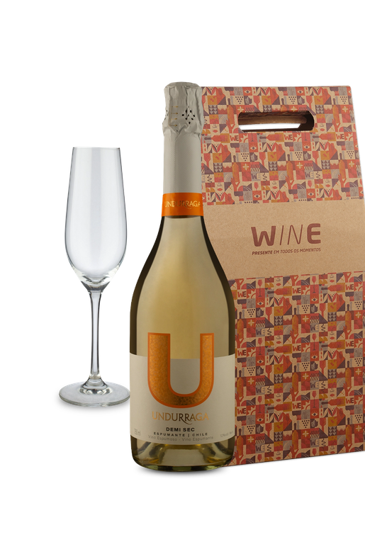 Kit Especial - Presenteando com Espumante U By Undurraga e Taça de Cristal