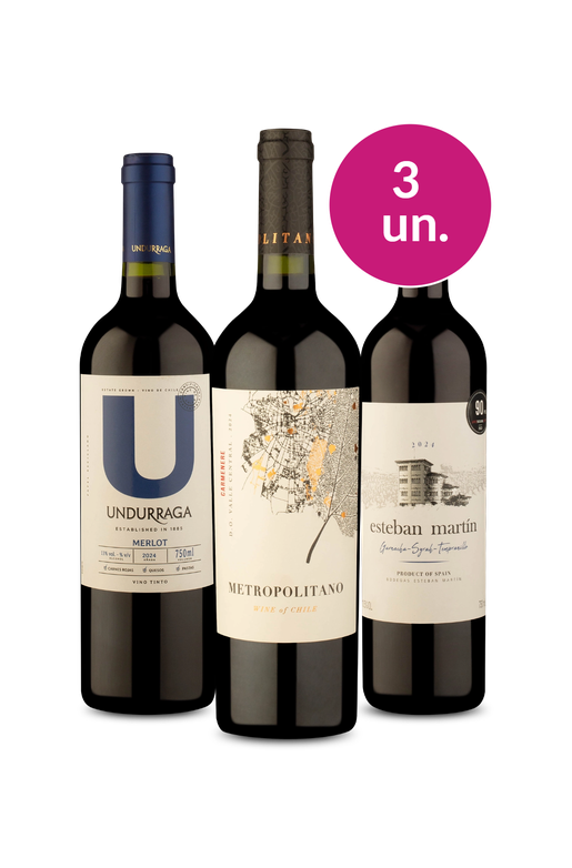 Kit 3 - Tintos Secos por R$ 99 - Exclusivo We