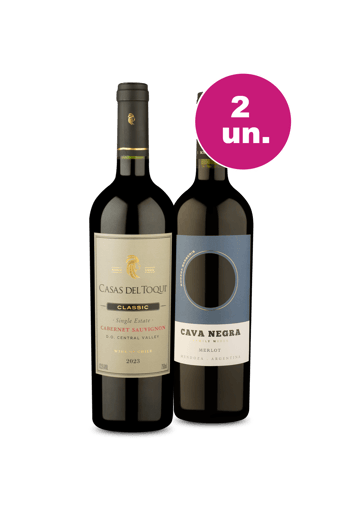 Kit 2 - Casas Del Toqui Single Estate Cabernet Sauvignon e Cava Negra Merlot