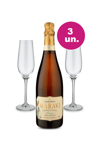 Kit Especial - Espumante Maraví e Par de Taças de Cristal