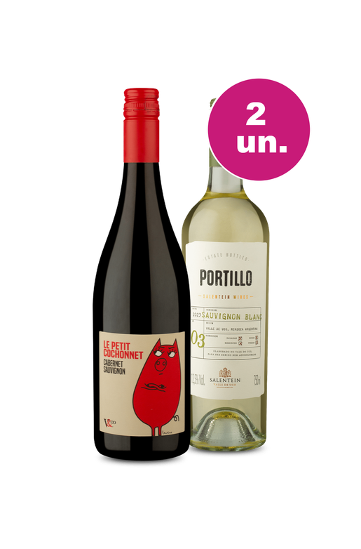 Kit 2 - Le Petit Cochonnet Cabernet Sauvignon e Portillo Sauvignon Blanc