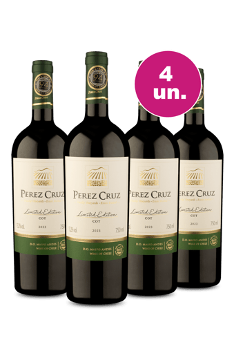 Kit 4 - Pérez Cruz Limited Edition D.O. Maipo Andes Cot (Malbec) - Exclusivo We