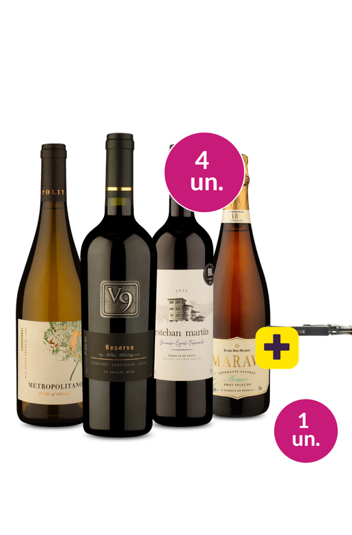 Kit 4 Exclusivo - Campeões de Vendas + Saca Rolha Grátis