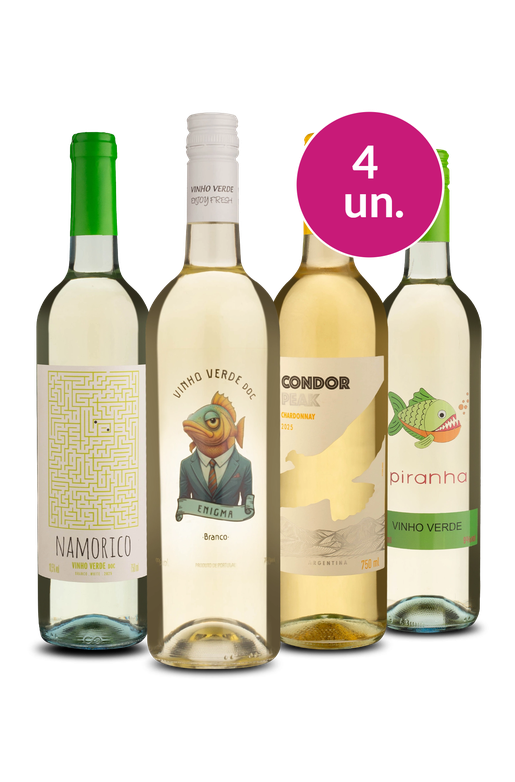 Kit 4 - Vinhos Verdes e Chardonnay por R$ 140- Exclusivo We