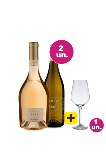 Kit 2 - Frescobaldi Branco e Rosé Premium + Taça de Cristal Grátis - Exclusivo We