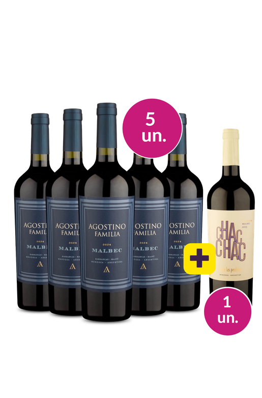 Kit 5 - Agostino Malbec + Chac Chac Reserva Grátis - Exclusivo We