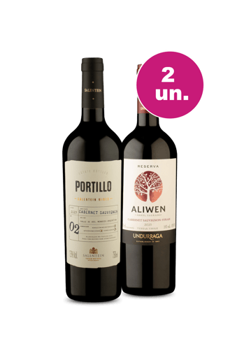 Kit 2 - Portillo Cabernet Sauvignon e Aliwen Reserva Cabernet Sauvignon Syrah