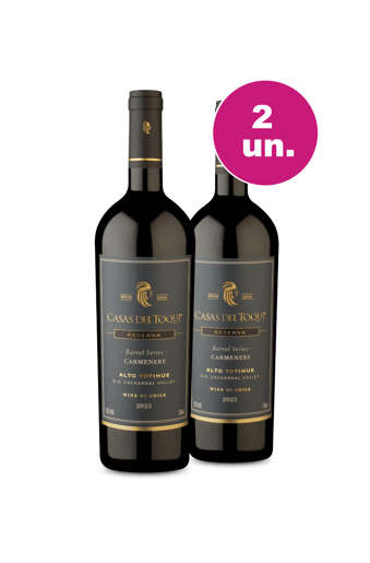 Kit 2 - Casas Del Toqui Barrel Series Reserva Carménère - Oferta Insana IZ