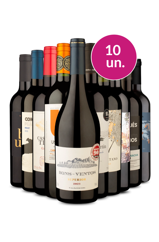 Kit 10 - Mix de Vinhos por 33 a garrafa - Exclusivo We