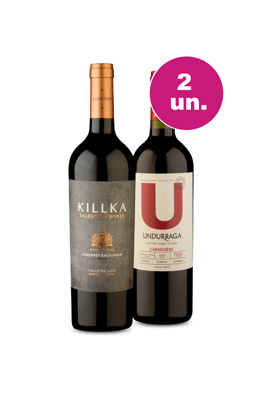Kit 2 - Killka e U By Undurraga - Oferta Absurda Black Wine