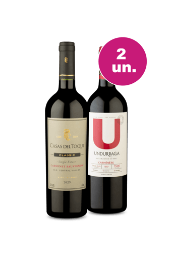 Kit 2 - Casas Del Toqui Single Estate Cabernet Sauvignon e U By Undurraga Carménère