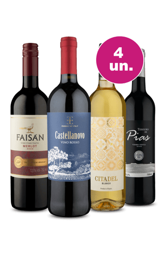 Kit 4 - Vinhos para o Date por R$29,90 Por Garrafa