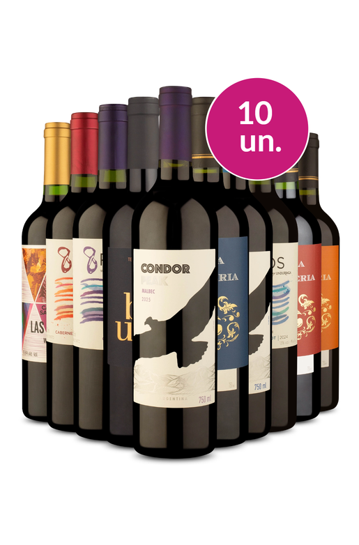 Kit 10 - Tintos Secos por R$25,90 por Garrafa