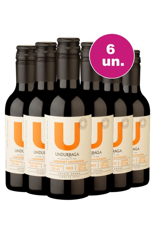 Kit 6 - U By Undurraga Cabernet Sauvignon Mini (187,5ml) - Exclusivo We