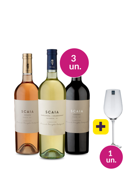 Kit 3 - Degustação Scaia + Taça de Cristal Grátis