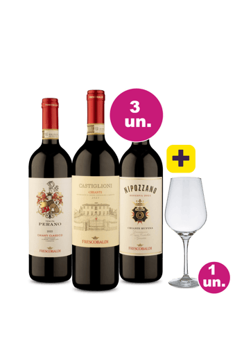 Kit 3 - Frescobaldi Degustação Chianti + Taça de Cristal Grátis - Exclusivo We