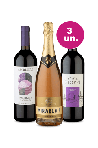 Kit 3 por 99 - Espumante Mirablau e Tintos Italianos