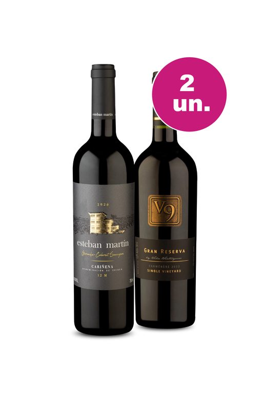 Kit 2 - Esteban Martín Reserva e V9 Gran Reserva - Oferta Absurda Black Wine