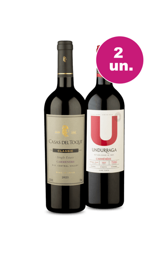 Kit 2 - Casas Del Toqui Single Estate Carménère e U By Undurraga Carménère