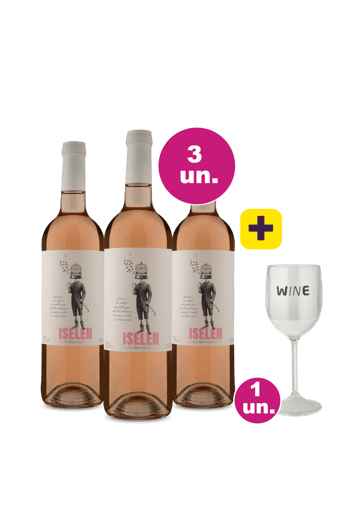 Kit 3 - Iselen Rosado + Taça Acrílico Vinho Grátis