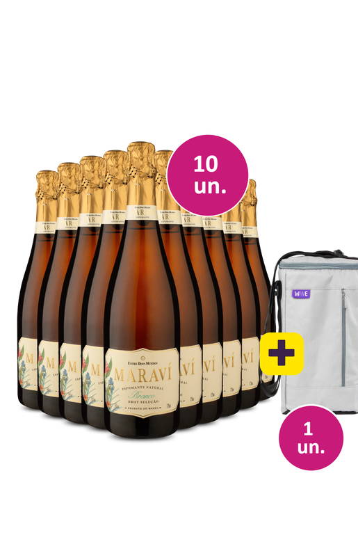 Kit 10 - Espumante Maraví Brut + Bolsa p/ 3 garrafas Grátis - Exclusivo We