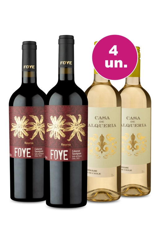 Kit 4 - Foye Cabernet Sauvignon e Casa De Alqueria Sauvignon Blanc