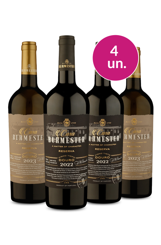 Kit 4 -  Casa Burmester Tinto e Branco - Exclusivo We