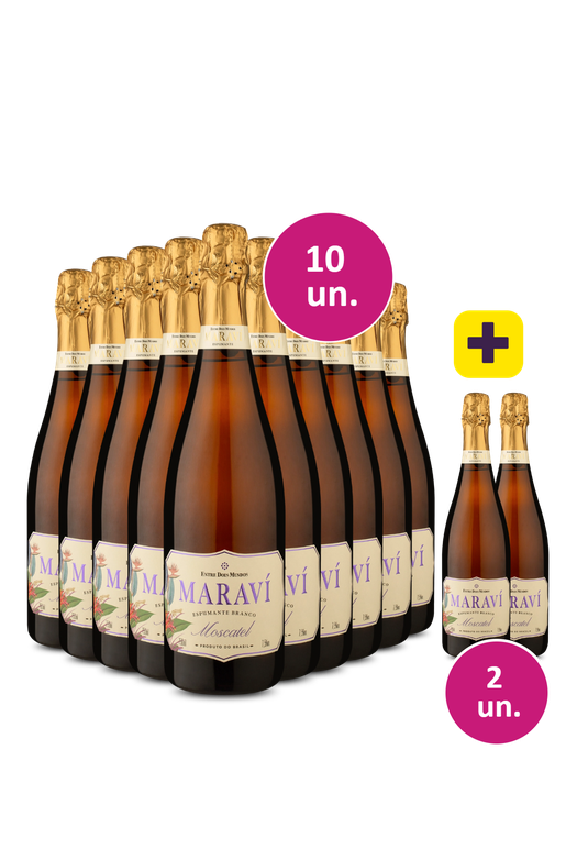Kit 10 + 2 - Espumante Maraví Moscatel + 2 garrafas grátis - Exclusivo We