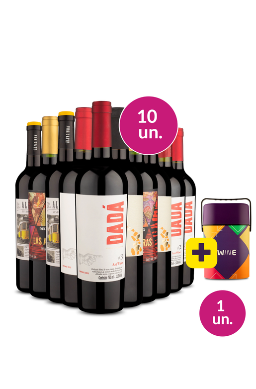 Kit 10 - Tintos Meio Secos + Cooler Retrô Grátis - Exclusivo We