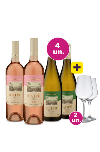 Kit 4 - Kaipu Refrescantes + 2 Taças Cristal Vinho Grátis