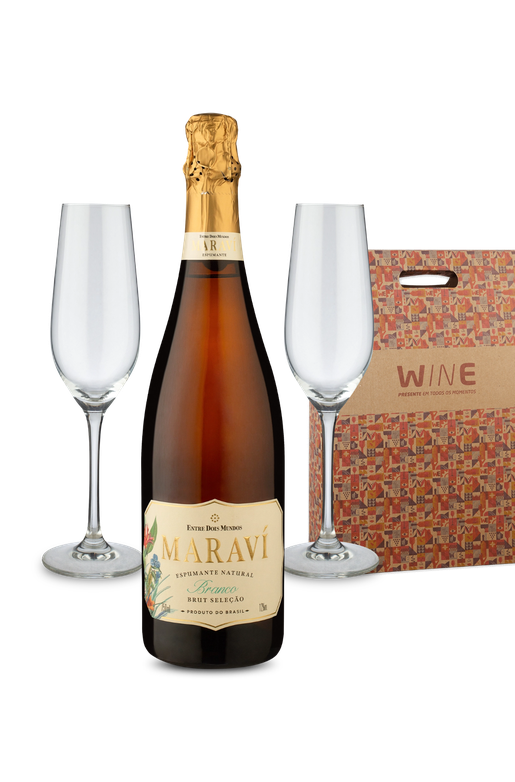 Kit Especial - Presenteando com Espumante Maraví e Par de Taças de Cristal