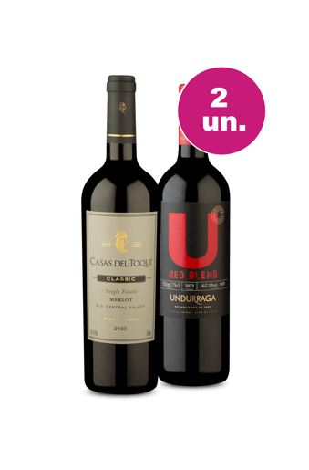 Kit 2 - Casas Del Toqui Single Estate Merlot e U By Undurraga Red Blend