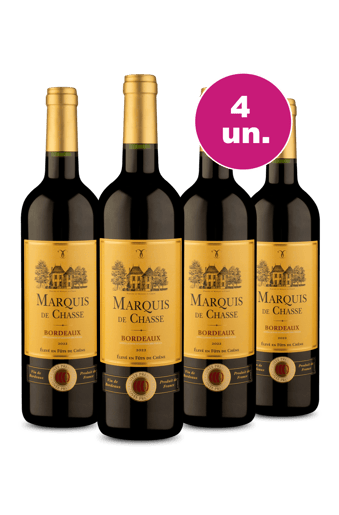 Kit 4 - Marquis De Chasse A.O.P. Bordeaux Rouge - Exclusivo We