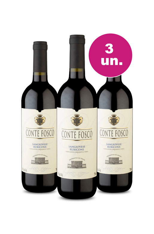 Kit 3 - Conte Fosto Sangiovese por R$99 - Oferta Absurda Black Wine