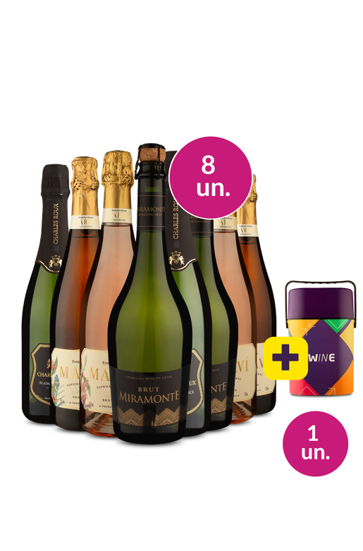 Kit 8 - Espumantes Brut + Cooler Retrô Grátis - Exclusivo We