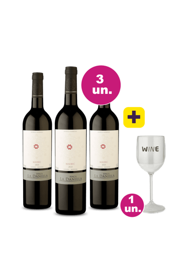 Kit 3 - Finca La Daniela Malbec + Taça Acrílico Vinho Grátis