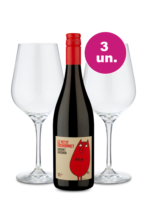 Kit Especial - Le Petit Cochonnet e Par de Taças de Cristal