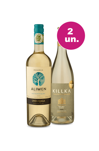 Kit 2 - Encontro de Campeões: Aliwen Sauvignon Blanc e Salentein Killka Malbec Blanco