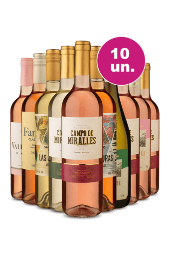 Kit 10 - Brancos e Rosés por R$ 24 por garrafa - Exclusivo We