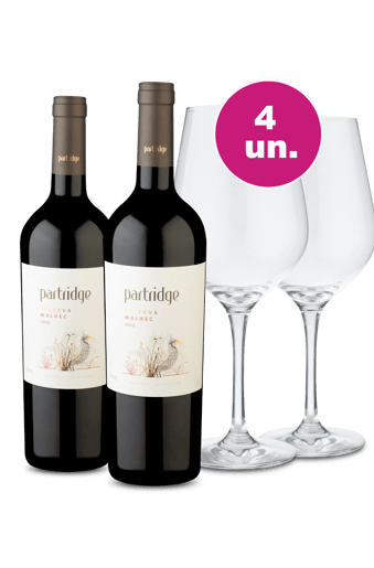 Kit Especial - Malbec Argentino e Par de Taças de Cristal